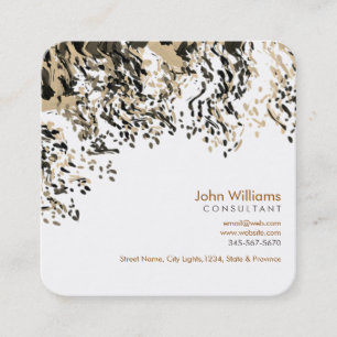 Carte De Visite Carré Aquarelle Nature moderne Peintures Pluie Brushstro
