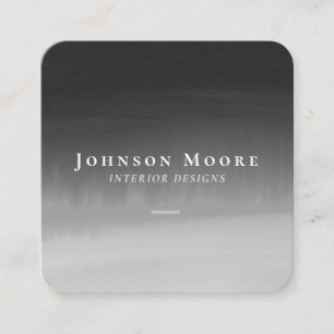 Carte De Visite Carré Aquarelle noire et blanche élégante abstraite