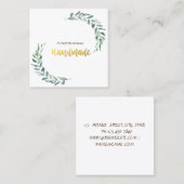 Carte De Visite Carré Aquarelle Olive Branch, artisanal (Devant / Derrière)