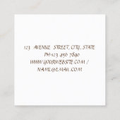 Carte De Visite Carré Aquarelle Olive Branch, artisanal (Dos)