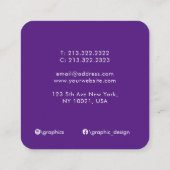 Carte De Visite Carré Aquarelle Ombre rose violet monochrome Abstrait (Dos)