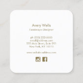 Carte De Visite Carré Aquarelle Palm Branche Paysage tropical (Dos)