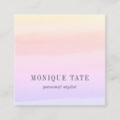 Carte De Visite Carré Aquarelle Pastel Sunset (Devant)