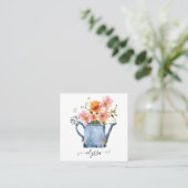 Carte De Visite Carré Aquarelle peinte à la main Floral (Debout devant)