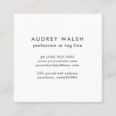 Carte De Visite Carré Aquarelle Plaid Orange Crème Bleu professionnel (Dos)