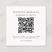 Carte De Visite Carré Aquarelle plaqué Turquoise Brown Tan Aqua QR CODE (Dos)