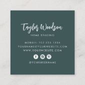 Carte De Visite Carré Aquarelle Poted Houplant Script de signature (Dos)