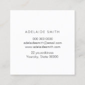 Carte De Visite Carré Aquarelle rose du cercle de feuilles FAUX (Dos)