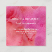 Carte De Visite Carré Aquarelle rose et rouge à la mode avec des points (Dos)