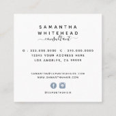 Carte De Visite Carré Aquarelle rose floral (Dos)