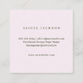 Carte De Visite Carré Aquarelle rose magnolia wedding planner moderne (Dos)