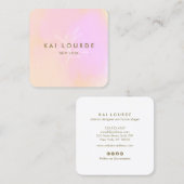 Carte De Visite Carré Aquarelle rose moderne Abstraite (Devant / Derrière)