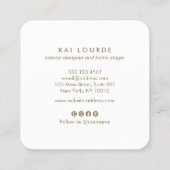 Carte De Visite Carré Aquarelle rose moderne Abstraite (Dos)