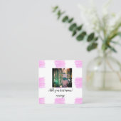 Carte De Visite Carré Aquarelle rose violet père fils papa ajouter l'ima (Debout devant)