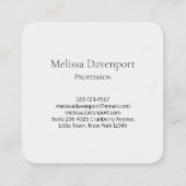 Carte De Visite Carré Aquarelle rose violet vert à la frontière florale (Dos)