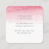 Carte De Visite Carré Aquarelle rouge Ombre moderne Abstraite (Dos)