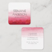 Carte De Visite Carré Aquarelle rouge Ombre moderne Abstraite (Devant / Derrière)