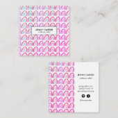 Carte De Visite Carré Aquarelle simple Rainbows Motif Cool violet (Devant / Derrière)