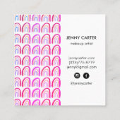 Carte De Visite Carré Aquarelle simple Rainbows Motif Cool violet (Dos)