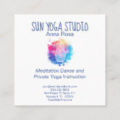 Carte De Visite Carré *~* Aquarelle Spa Hamsa Hand Yoga (Dos)