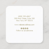 Carte De Visite Carré Aquarelle tendance de lavande de script (Dos)