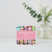 Carte De Visite Carré Aquarelle tendance Macaron pâtisserie française bo (Debout devant)