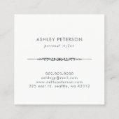 Carte De Visite Carré Aquarelle tendance mignonne rose Fleurs Monogramme (Dos)