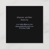 Carte De Visite Carré Aquarelle turquoise et violette avec noir (Dos)