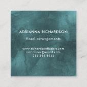 Carte De Visite Carré Aquarelle turquoise foncée fascinante avec les (Dos)