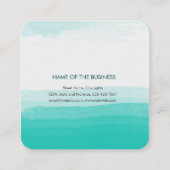 Carte De Visite Carré Aquarelle Turquoise turquoise Plage Bleu subtil (Dos)