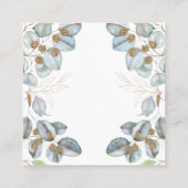 Carte De Visite Carré Aquarelle Verdure Eucalyptus Mariage (Dos)