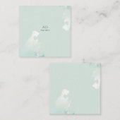 Carte De Visite Carré Aquarelle verte (Devant / Derrière)