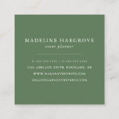 Carte De Visite Carré Aquarelle verte | (Dos)