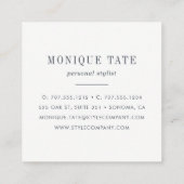 Carte De Visite Carré Aquarelle verte de mer (Dos)