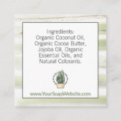 Carte De Visite Carré Aquarelle Verts + Plante (Sur mesure) #Étiquettes (Dos)