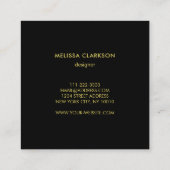 Carte De Visite Carré Aquarelle violet splash or noir professionnel (Dos)