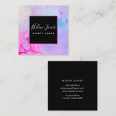 Carte De Visite Carré aquarelle violette (Devant / Derrière)