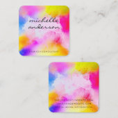 Carte De Visite Carré Aquarelle vive (Devant / Derrière)