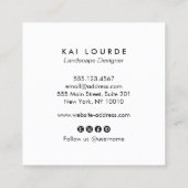 Carte De Visite Carré Arboriste Vert Plante Feuille (Dos)