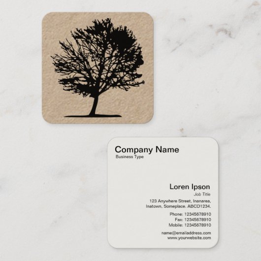 Carte De Visite Carré Arbre 02 (Devant / Derrière)