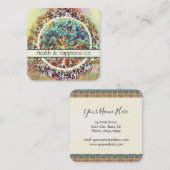 Carte De Visite Carré Arbre coloré (Devant / Derrière)