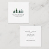 Carte De Visite Carré Arbre d'Aquarell (Devant / Derrière)