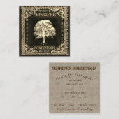 Carte De Visite Carré Arbre de la vie et de toile rustique (Devant / Derrière)