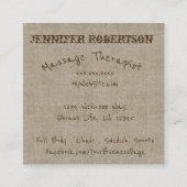 Carte De Visite Carré Arbre de la vie et de toile rustique (Dos)