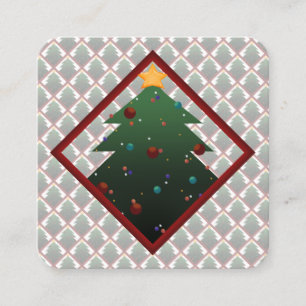 Carte De Visite Carré Arbre de Noël