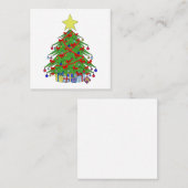 Carte De Visite Carré Arbre de Noël (Devant / Derrière)