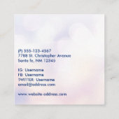 Carte De Visite Carré Arbre de Noël bleu électrique moderne avec lumière (Dos)