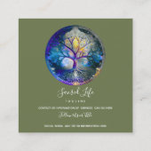 Carte De Visite Carré Arbre de vie | Céleste (Dos)