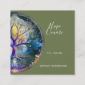 Carte De Visite Carré Arbre de vie | Céleste (Devant)