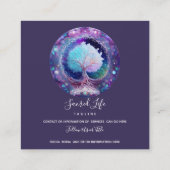 Carte De Visite Carré Arbre de vie | Nuit étoilée (Dos)